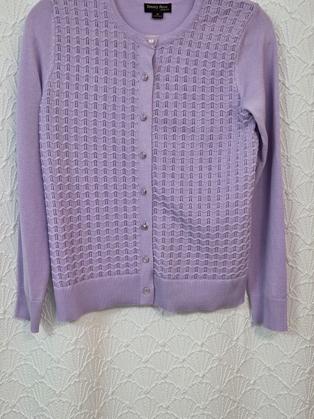 Lilac Knit Button-Front Cardigan